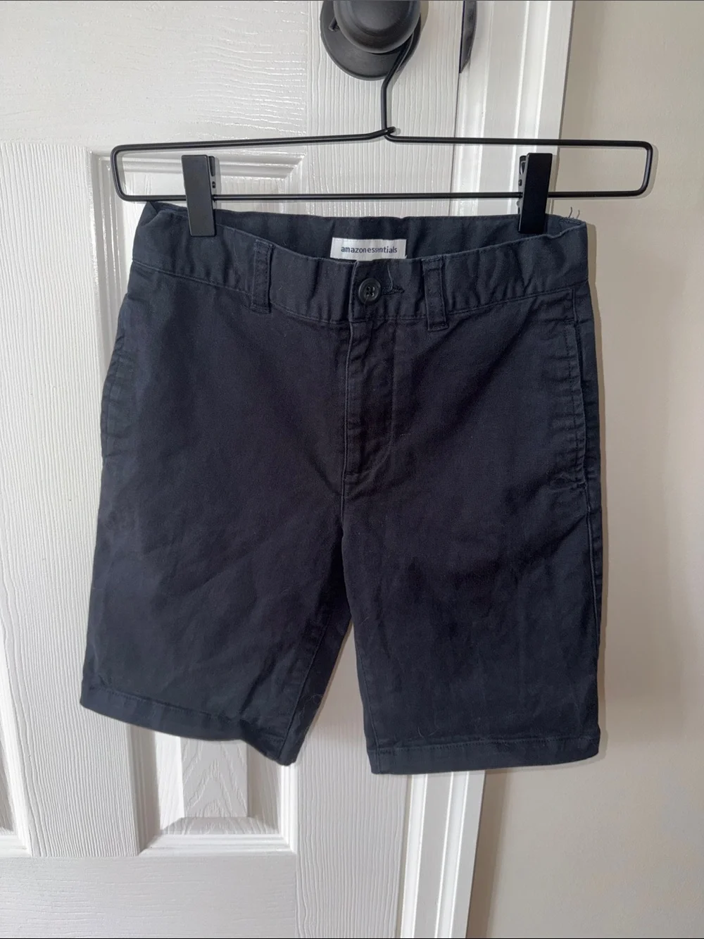 Amazon Essentials Boys Black Flat Front Casual Shorts